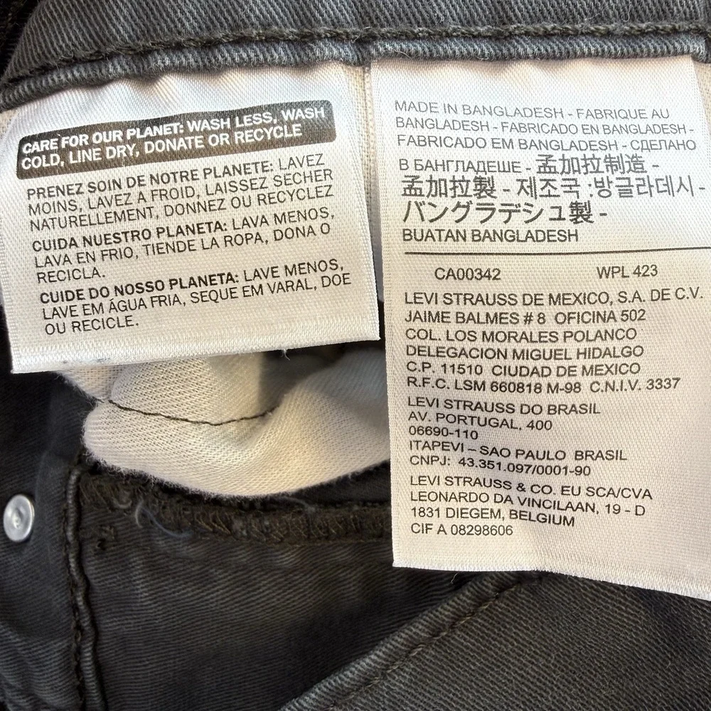 Levis 502‎ Taper Jeans Mens 33x34 (32) Black Regular Fit Stretch Denim 5-Pocket
